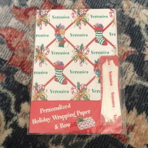 Veronica Personalized Holiday Wrapping Paper & Bow